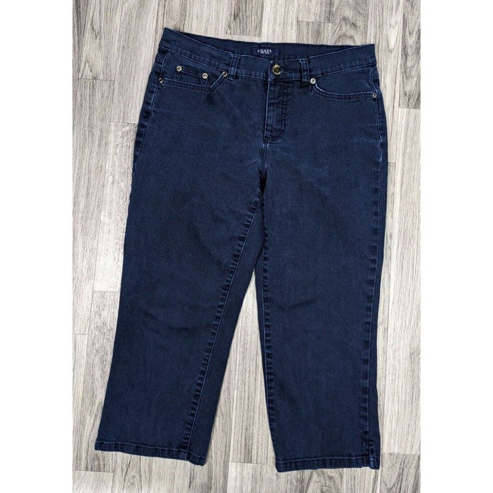 (3/$35) Chaps Womens Size 6 Pockets Cropped Denim Blue Jeans